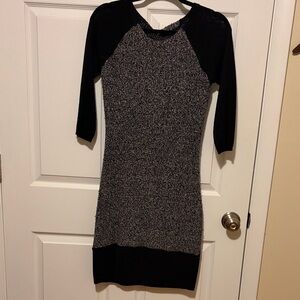 LOFT Elegant Black and Gray Women's Dress - Size XS